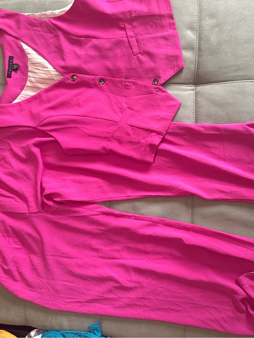 Women's Fuchsia Tailored Pantsuit - Unbranded